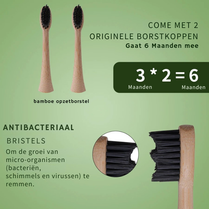 Duurzame Elektrische Tandenborstel met Bamboe Opzetkop