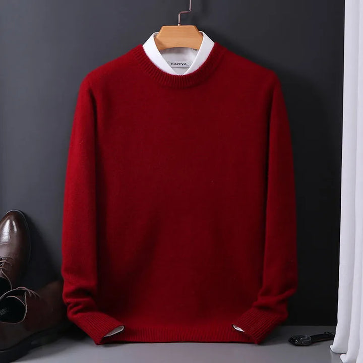 Oversized Kasjmier Trui met O-hals voor Heren