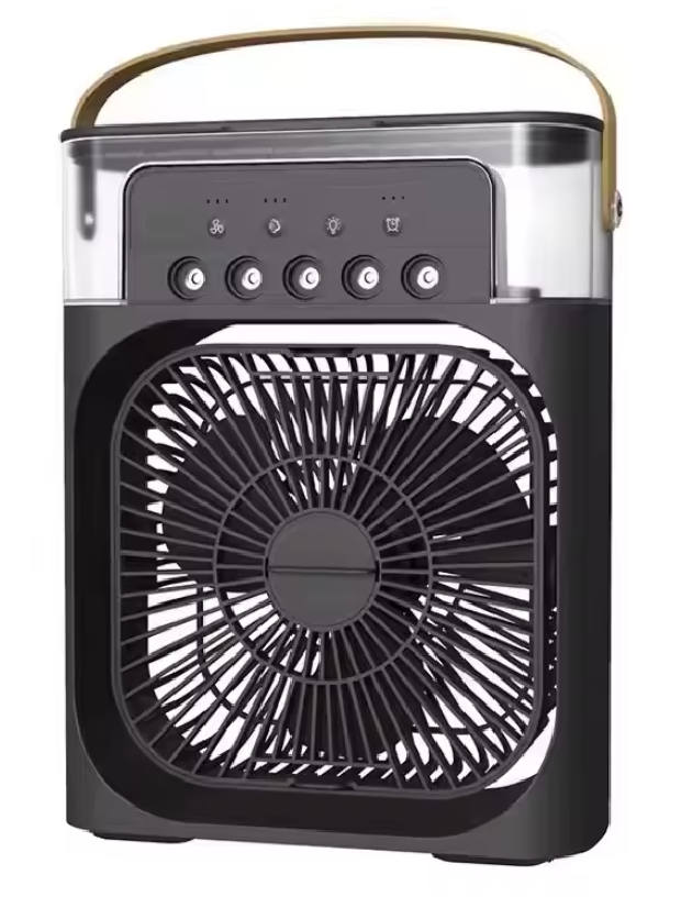 3-in-1 Draagbare USB Ventilator met Luchtbevochtiger en LED Nachtlamp