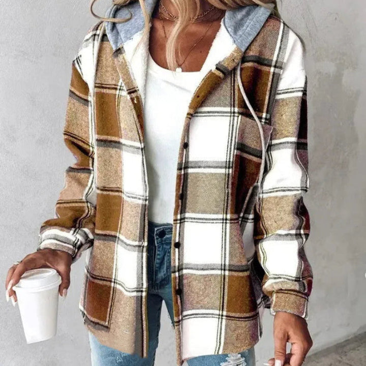 Emily – Geruite Hooded Zomer Jas voor Dames
