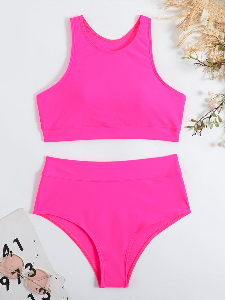 Sportieve High-Waist Bikini met Racerback Top