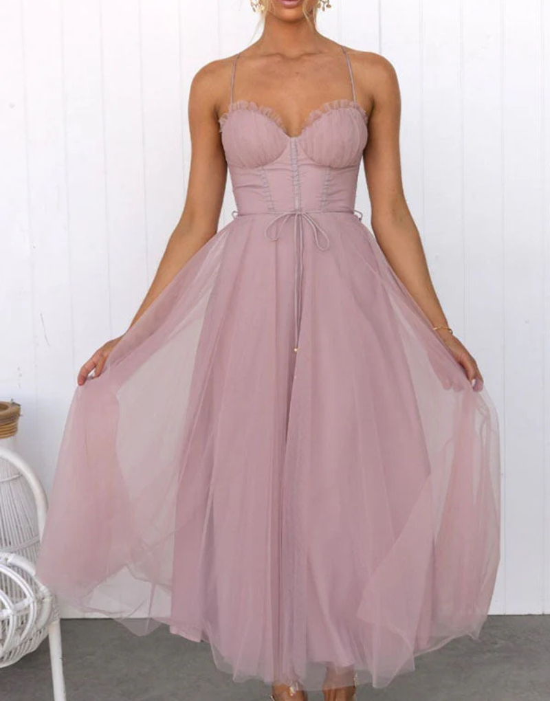 Mouwloze maxi-jurk met V-hals