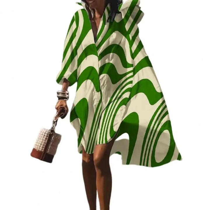 Sorelle – Wijdvallende Zomerjurk met Boho Dessin