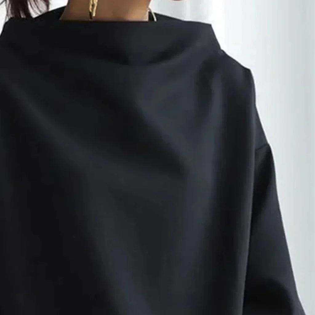 Minimalistische Losvallende Top in Zwart