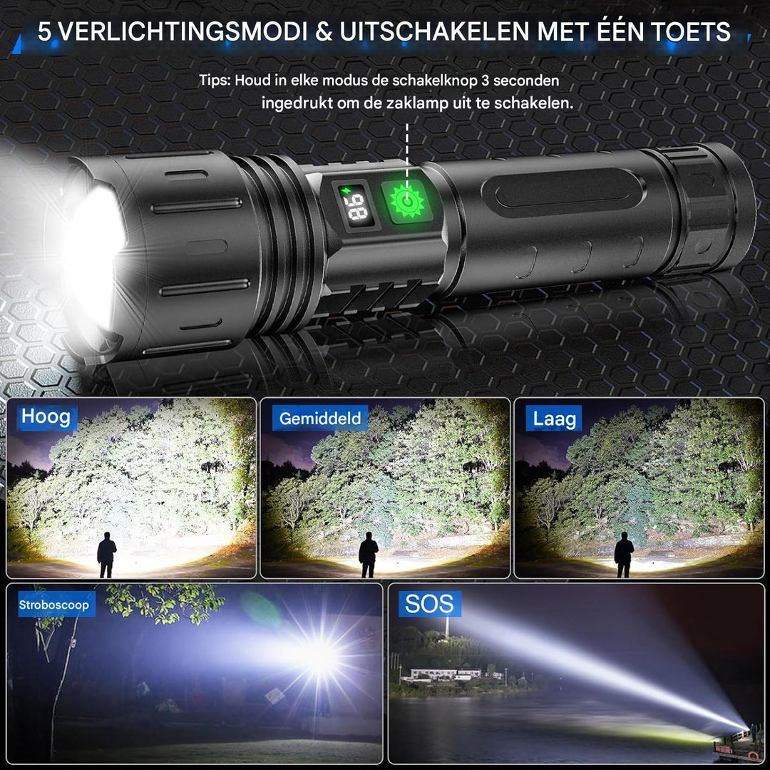 100000 lumen tactische zaklamp