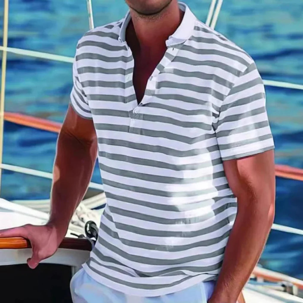 Retro gestreept poloshirt voor heren