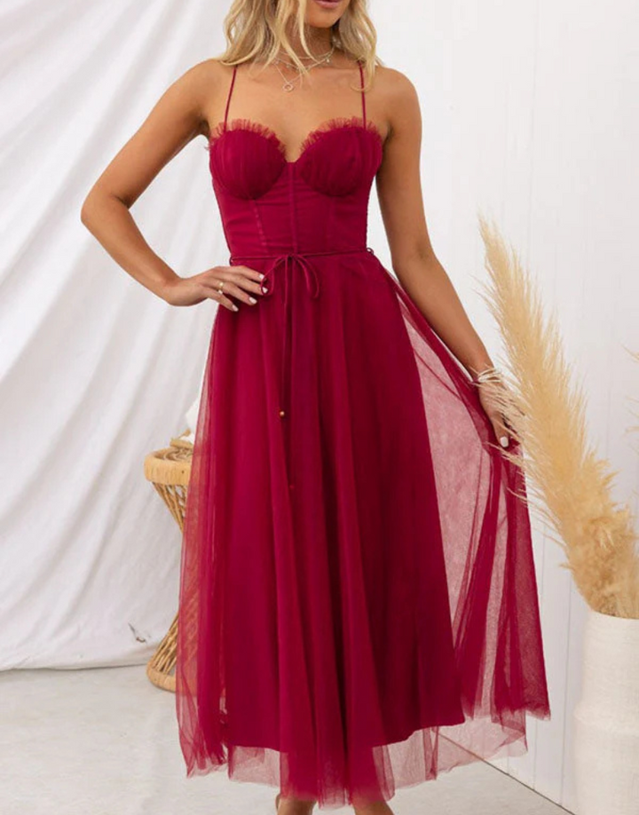 Mouwloze maxi-jurk met V-hals