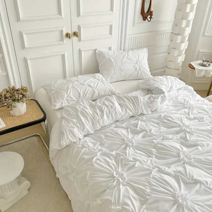 Sierlijk luxe Dekbedovertrek met Bloemen en Ruffles