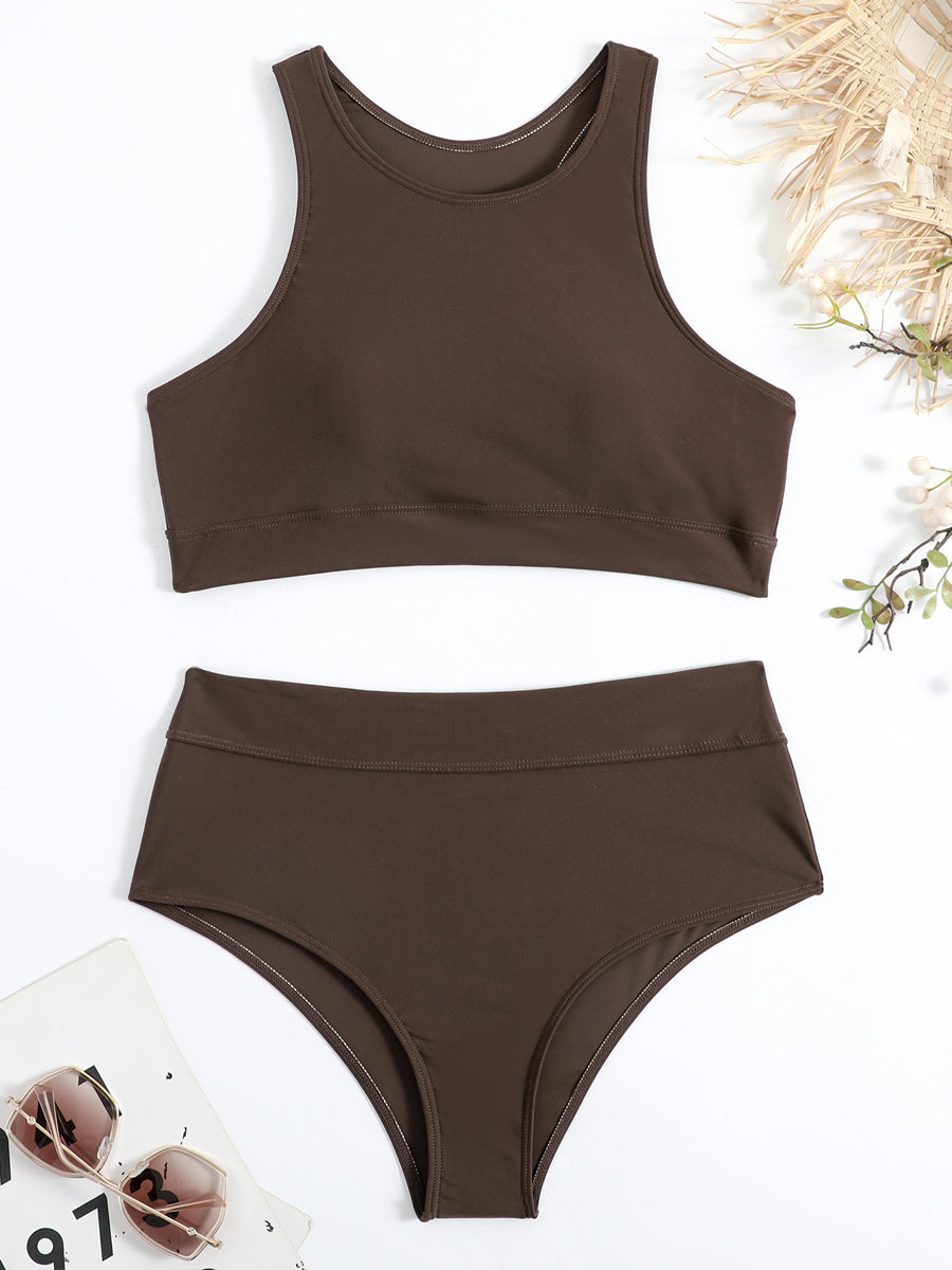 Sportieve High-Waist Bikini met Racerback Top