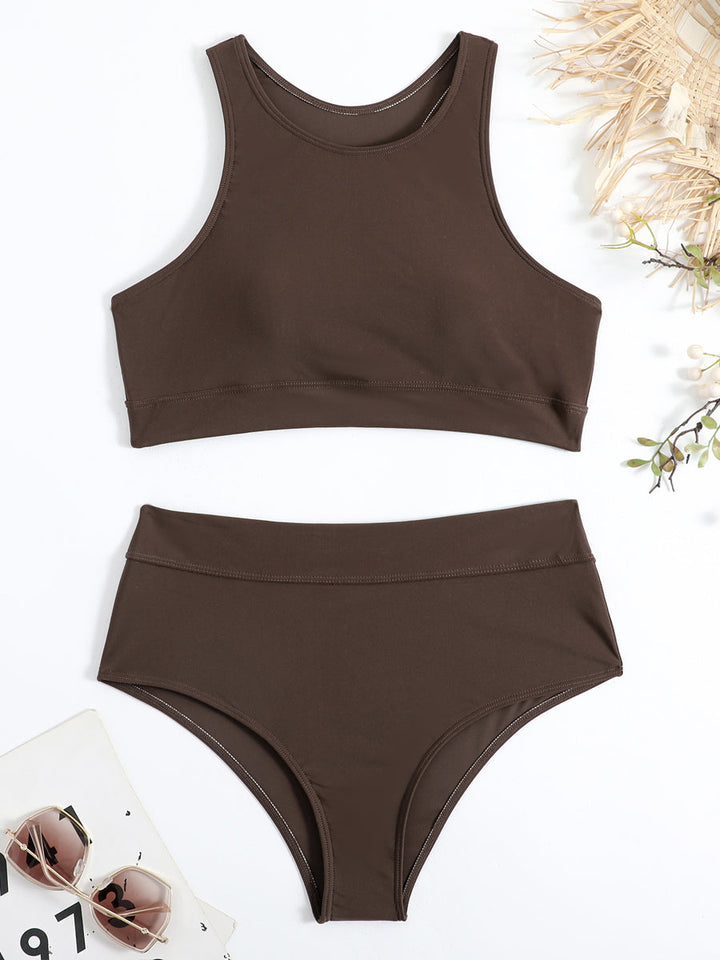 Sportieve High-Waist Bikini met Racerback Top