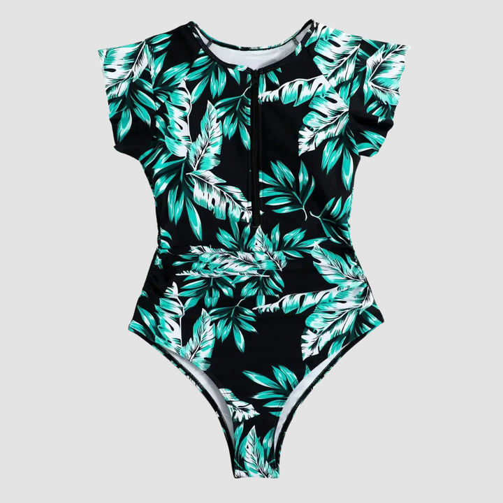Camouflage Bandeau Zwempak met Ritssluiting