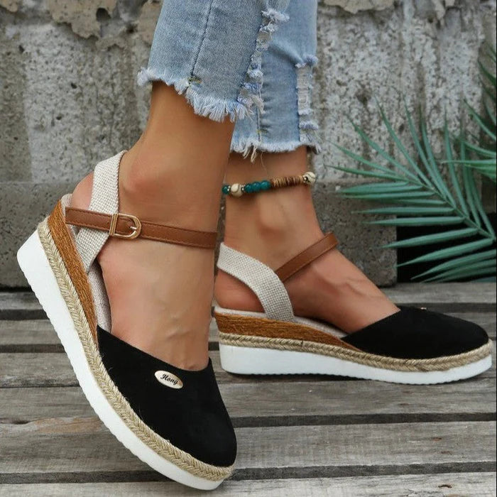 Lichtgewicht Platform Wedge Sandalen met Henneptouw