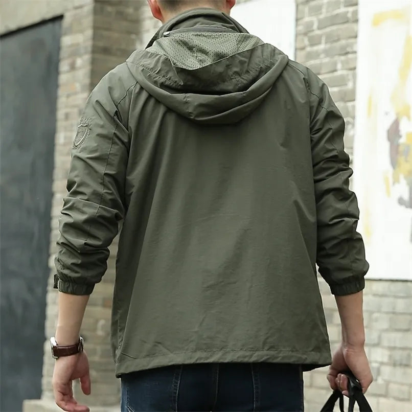 Waterdichte Outdoor Heren Jas met Afneembare Capuchon