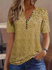 Alaia – Casual Zomertop met V-hals, Knoopsluiting en Korte Mouwen