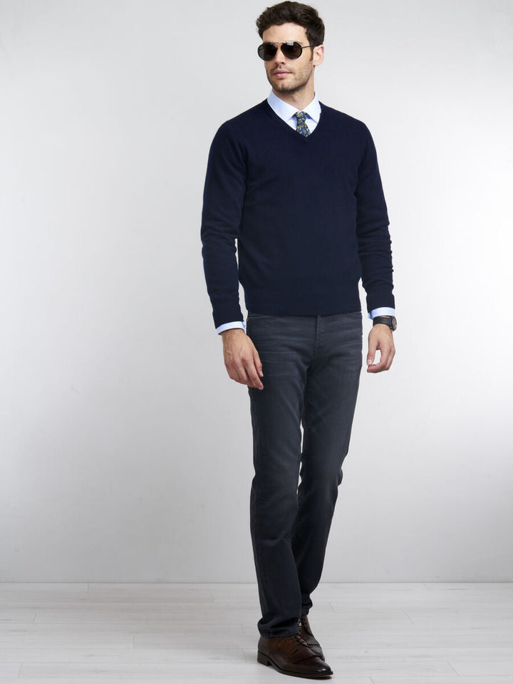 Casual heren sweater van kasjmier - Benjo