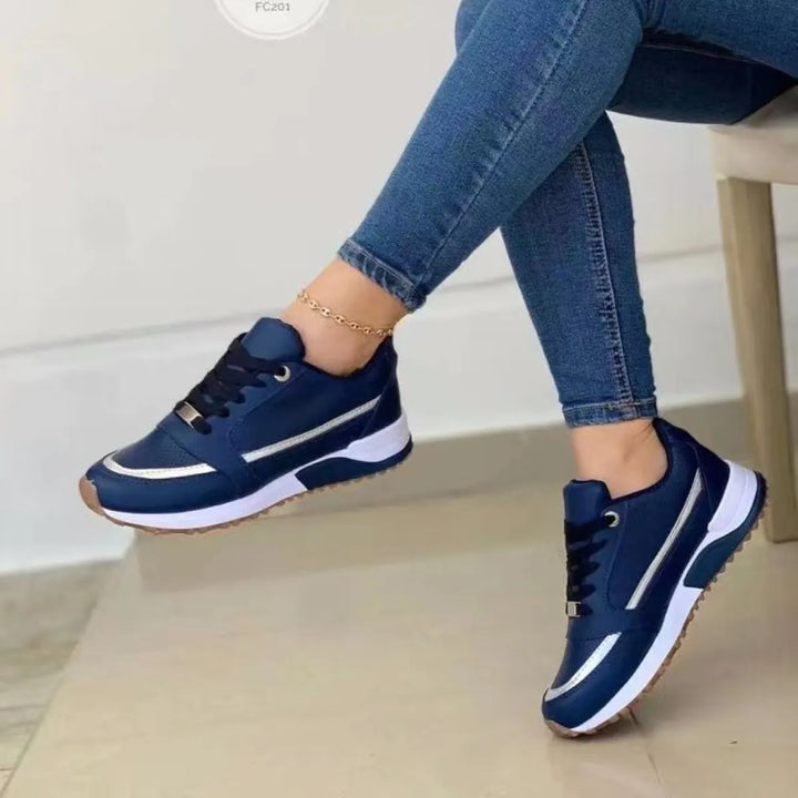 Dames Sneakers met Platte Zool en Ronde Neus