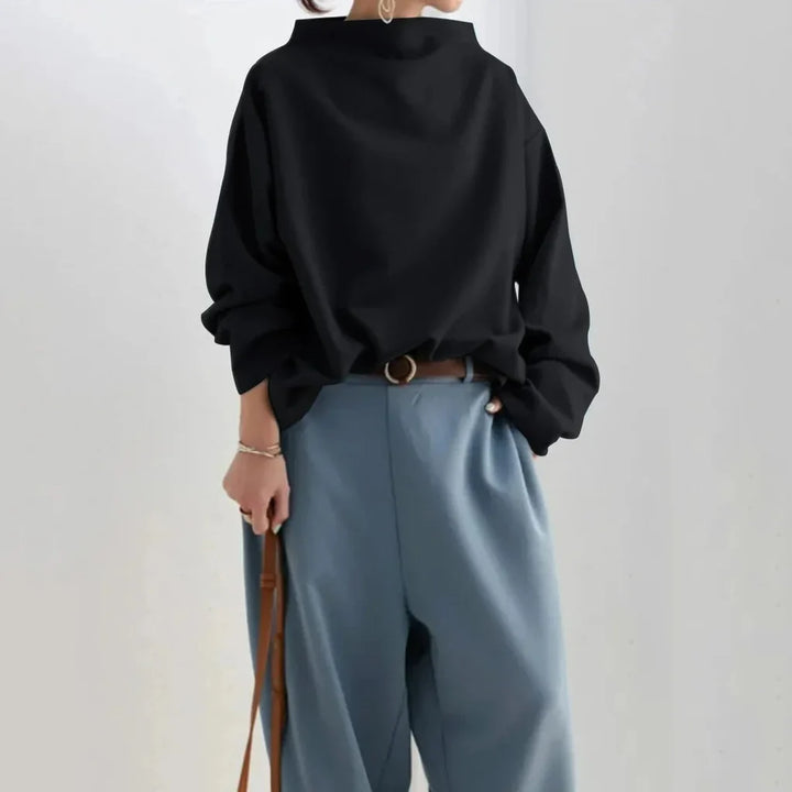 Minimalistische Losvallende Top in Zwart