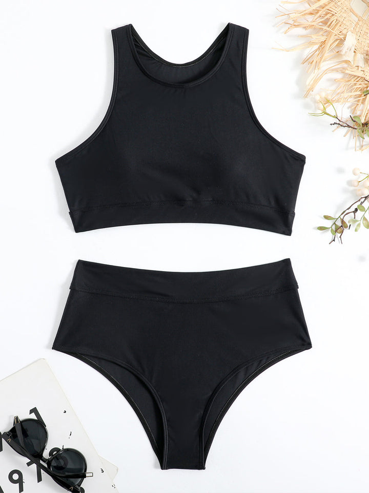Sportieve High-Waist Bikini met Racerback Top