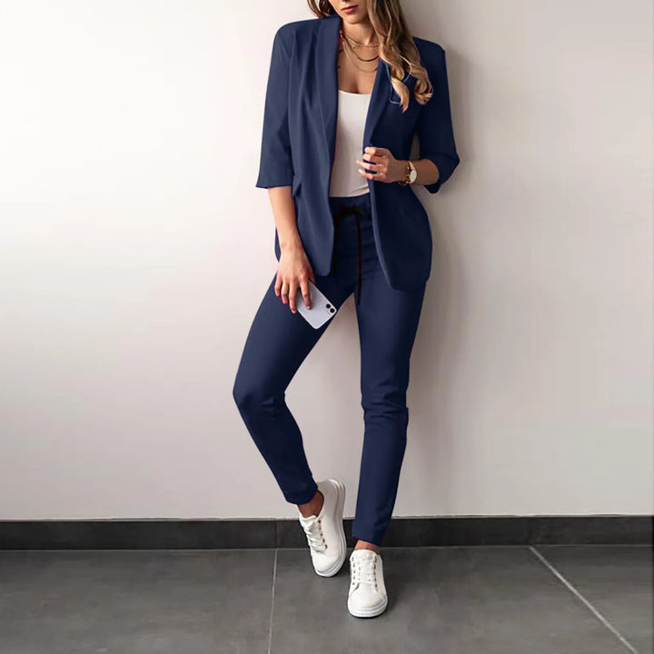 Dames Blazer Set met Slim Fit Broek