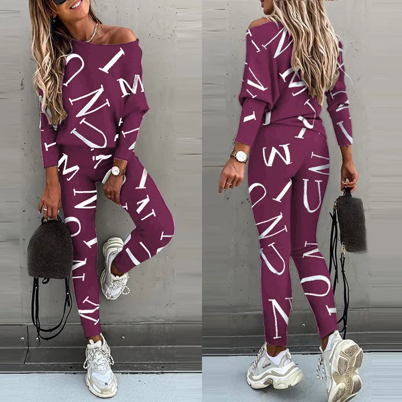 Casual 2-delig Damespak met Print