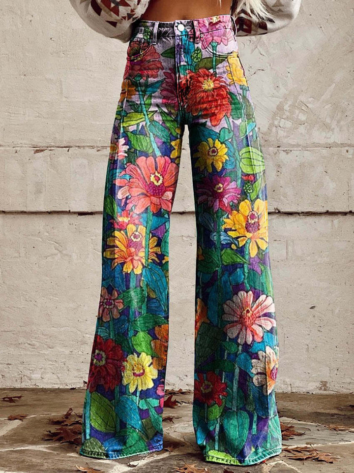 Natalie – Elegante wijde damesbroek met Volants