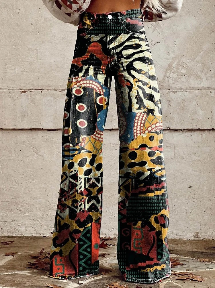 Wijde Broek voor Dames met Bloemenprint
