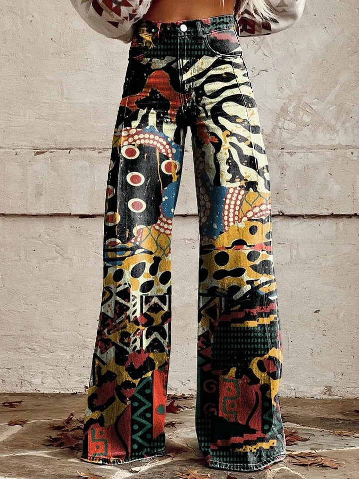 Wijde Broek voor Dames met Bloemenprint