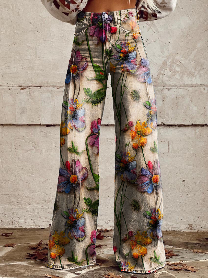 Natalie – Elegante wijde damesbroek met Volants