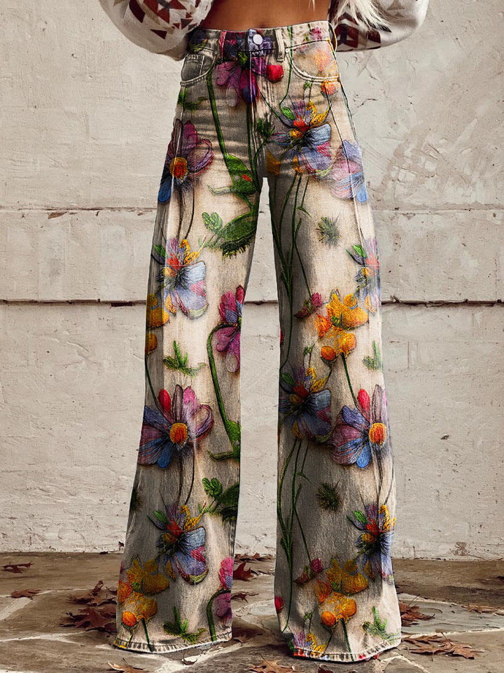 Natalie – Elegante wijde damesbroek met Volants