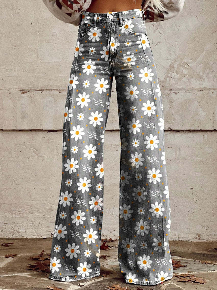 Natalie – Elegante wijde damesbroek met Volants
