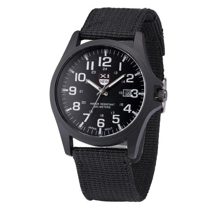 Robuuste Horloge in Militaire Stijl met Verlicht Wijzerplaat