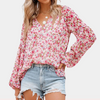 Chiffon Blouse met Bloemenprint en Elegante V-hals