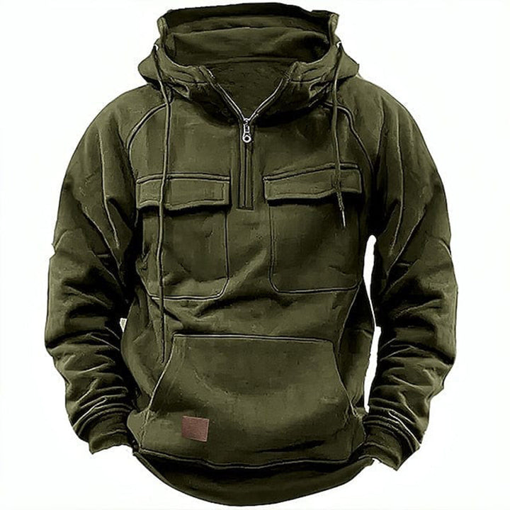 Retro Motor Hoodie voor Heren met Stoere Look en Praktische Details