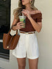 Dames hoge taille op maat gemaakte shorts