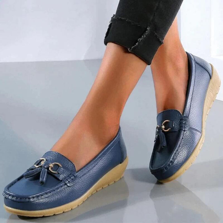 Retro wedge loafers voor dames