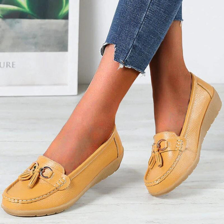 Retro wedge loafers voor dames