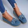 Retro wedge loafers voor dames