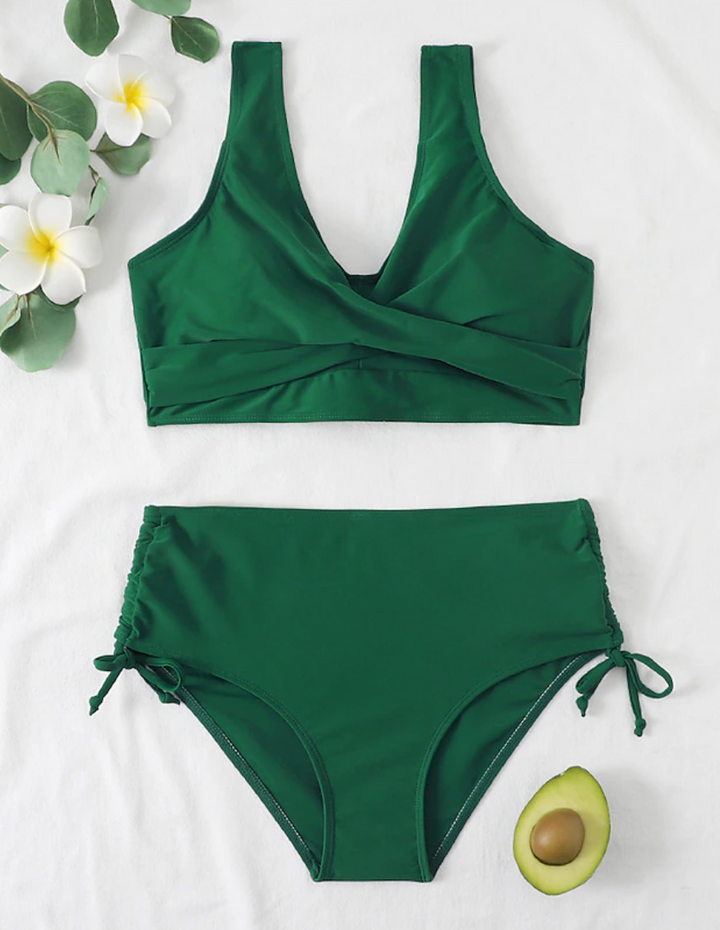 Elegante bikini high waist dames groen model