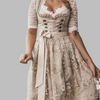 Traditionele Duitse Dirndl-jurk met kanten lijfje en kanten blouse