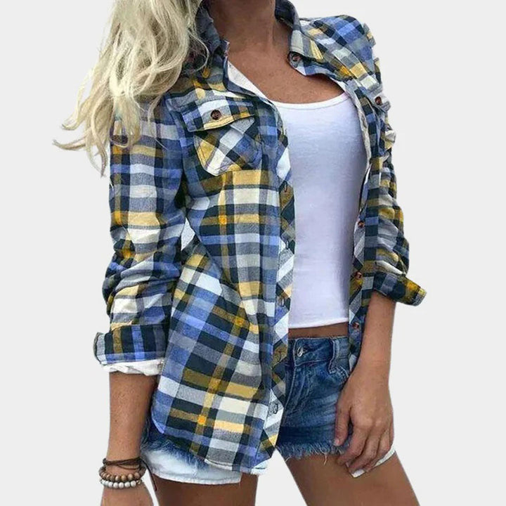 Casual Damesblouse met Geruit Dessin