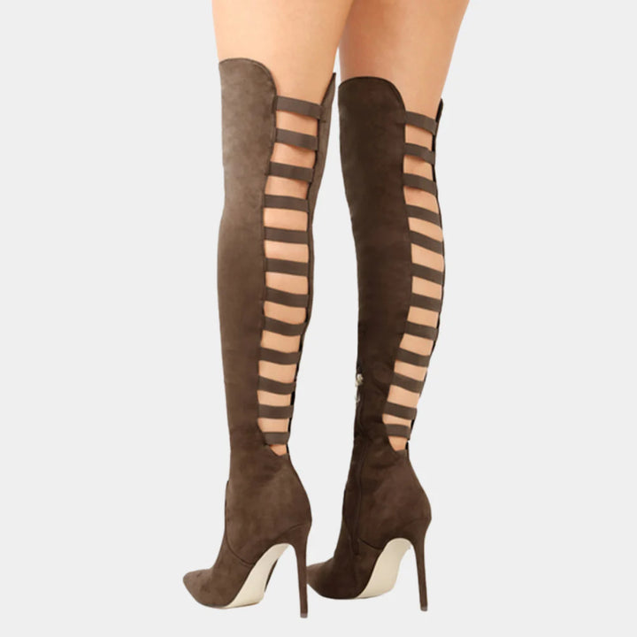 Suède Overknee met Sexy Hoge Hak