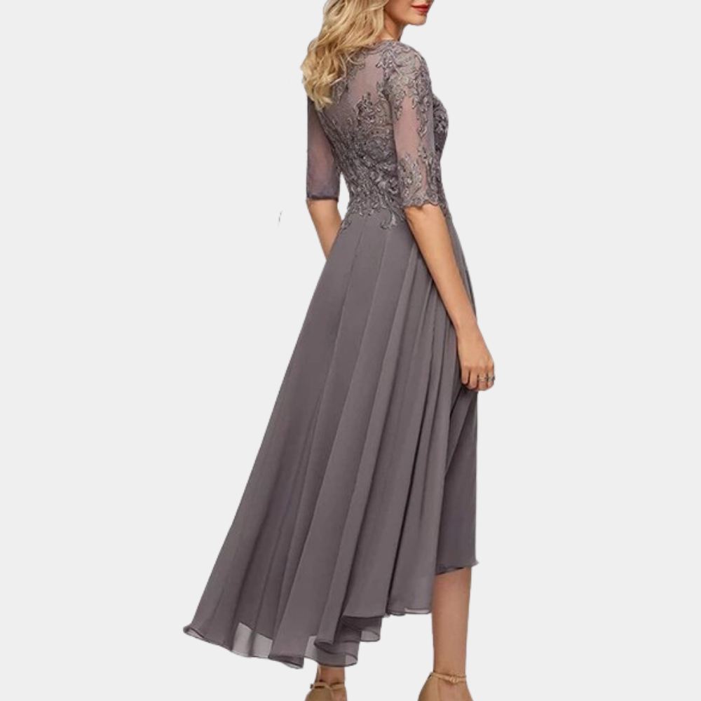 Ara - Elegante feest- avond maxi jurk met kanten details
