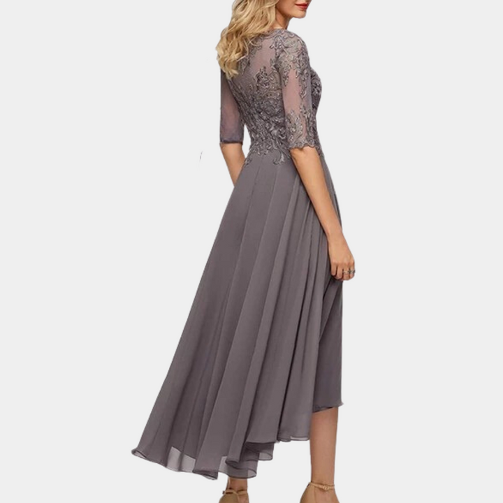 Ara - Elegante feest- avond maxi jurk met kanten details