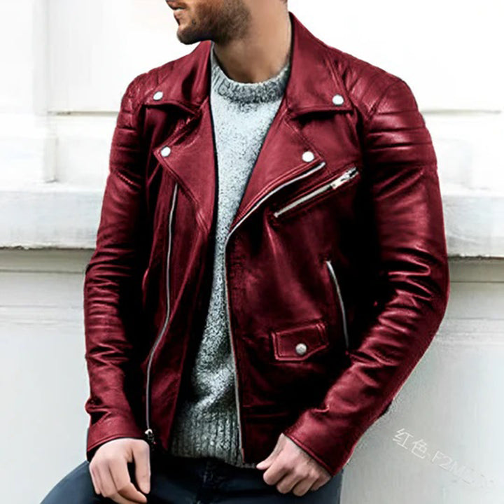 Leren Bikerjack voor Heren met Stoere Retro Look