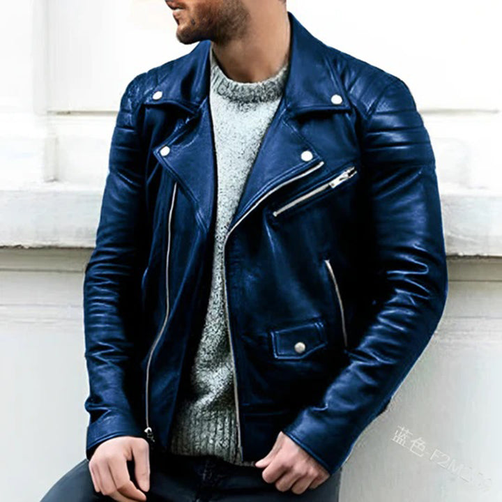 Leren Bikerjack voor Heren met Stoere Retro Look