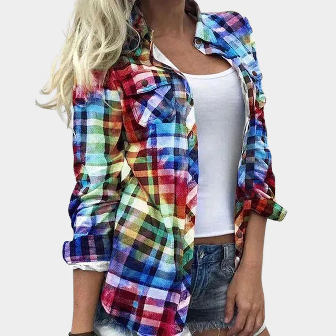 Casual Damesblouse met Geruit Dessin