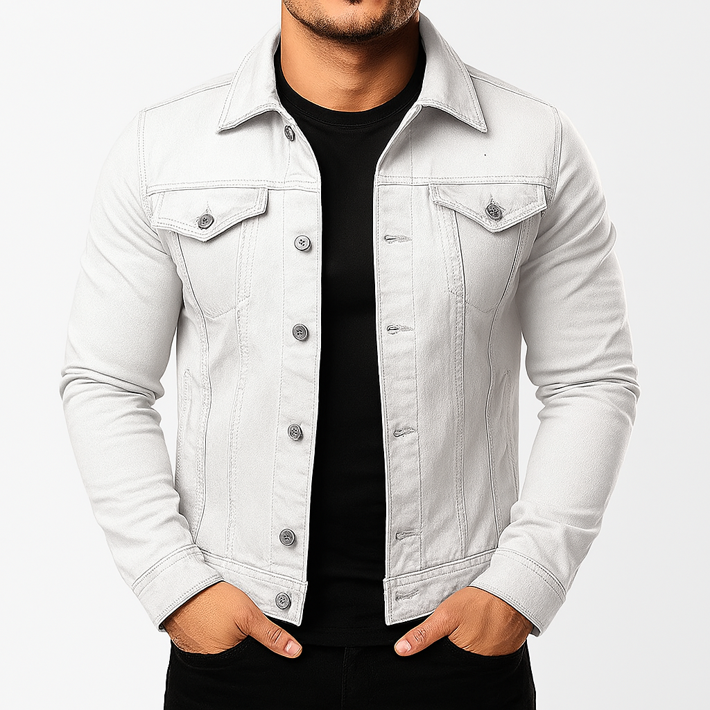Heren casual effen spijkerjack