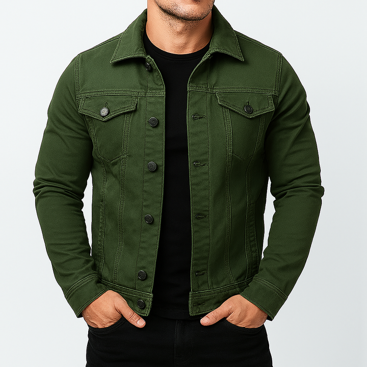 Heren casual effen spijkerjack
