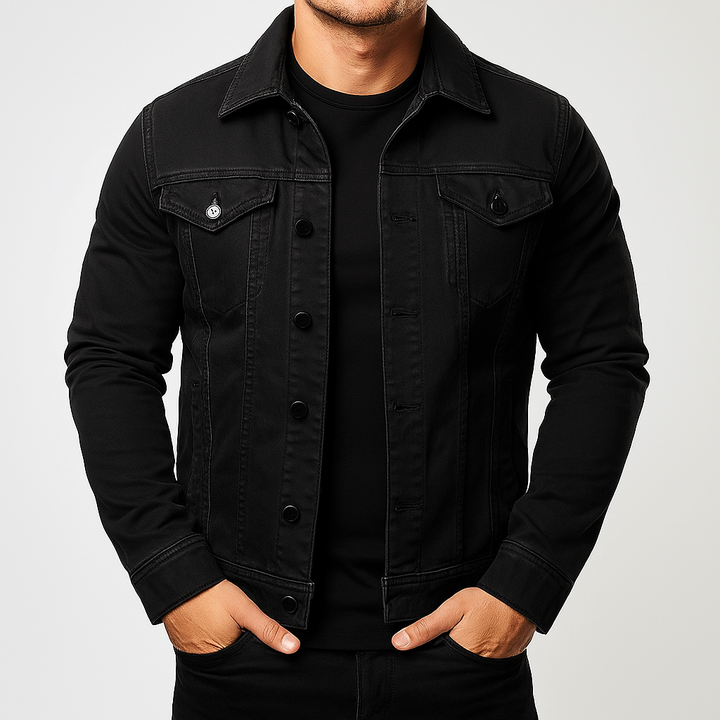 Heren casual effen spijkerjack