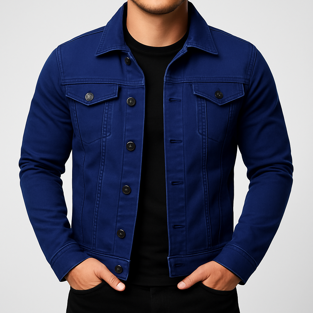 Heren casual effen spijkerjack